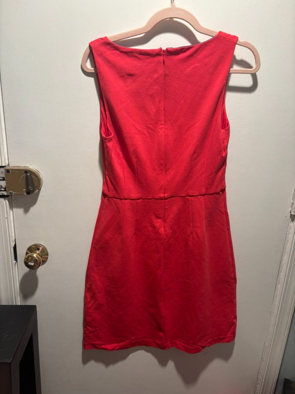 Boden Coral Pink Stretch Ponte Knit Sheath V Neck Dress - Picture 3 of 5